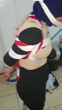 Tied up and gagged by her friend
