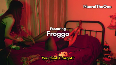 Femboy Naerol bunnygirl tied up and tickled by Froggo