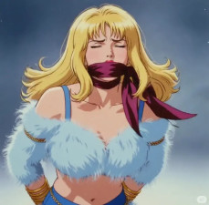 80's blonde gagged anime
