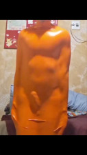 Having fun in orange sleepsack