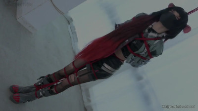Bondage Babe in Red & Black: Tantalizing Rope Play