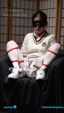 Bondage Bliss: White Shirt Charm & Red Stocking Heat