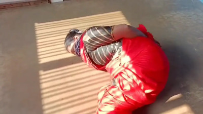 Indian housewife hogtied in saree
