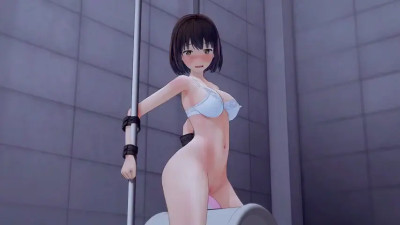 Girl sitting on a sybian and try to escape