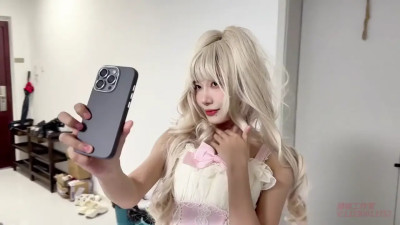 Chinese girl tied in pretty dress