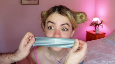 Cute girl tapegagged and groped