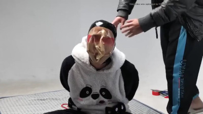Asian guy is bound and suffocated until he faints
