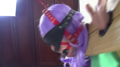 Hieda no Akyuu in shrimp tie and pillory