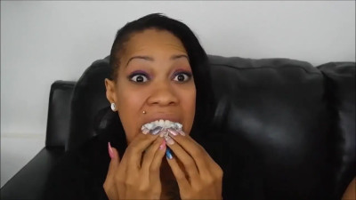 Thick Tape Gags For Stuffed Ebony Mouth