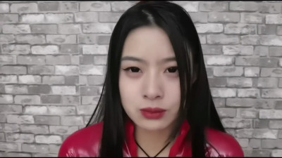 Chinese red catsuit girl