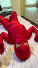 Asian zentai girl get punished
