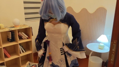 Bondage Babe's Playful Session: Blue Hair, White Stockings