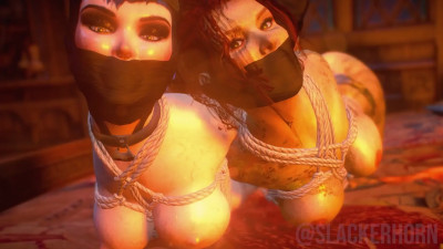 Catwoman and Poison Ivy Hogtied