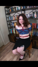 Burnette chair tied and duct tape gagged