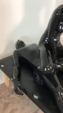 Latex rubber masked couple fucking