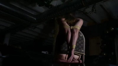 Naked bound on chair