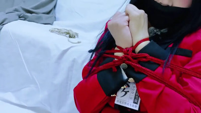 Red Jacket Bondage Tease: Legs Up Seduction