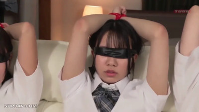 blindfolded japanese group bondage