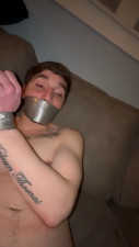 Cheating Husband Taped Up w/ Mascara
