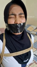 Indonesian Hijab Bondage Tape Gagged AI