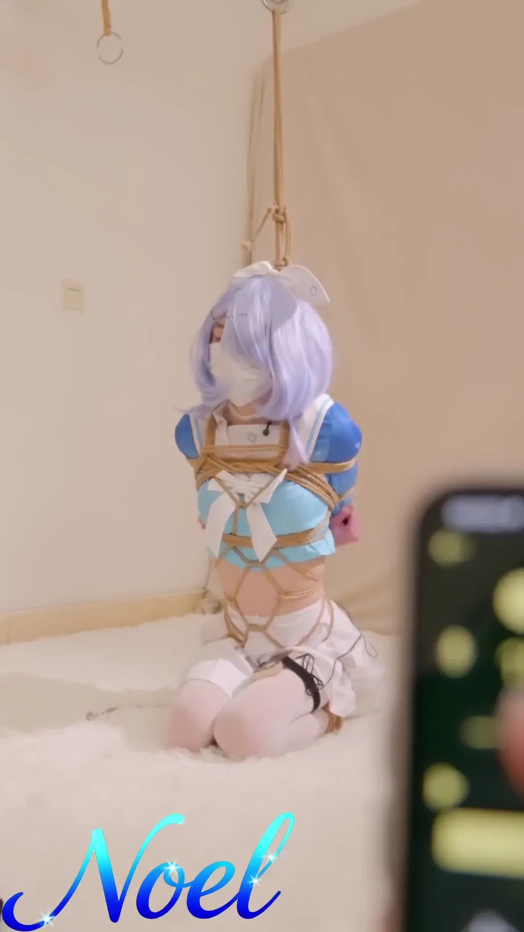 New Bondage Scene: Bondage Bliss: White Dress Serenity & Blue Hair Play - Stream & Download HD | BondageVid.com