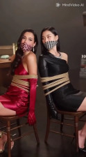 Two Friends Having Fun Bound Together