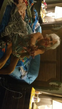 Mature lady tied up .o her bed pussy playing