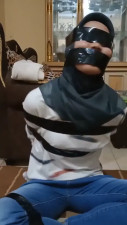 Indo blindfolded gagged tape bondage