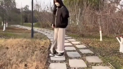Walks around handcuff and convers