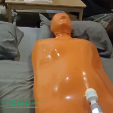Orange latex sleep sack