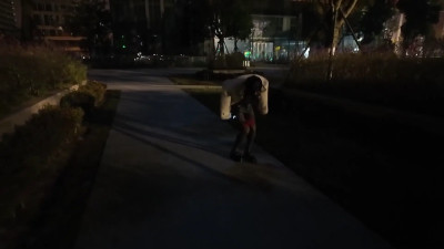 Moonlit Park Bondage: Rope Play & Skirted Stroll