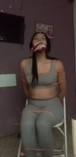 Gym girl bound then stripped