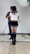Chinese big tits hang bondage