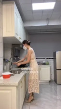 constrained slave doing household
