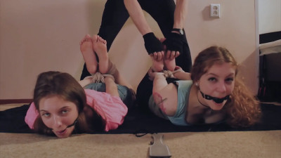 Two Friends Hogtied & Ballgagged