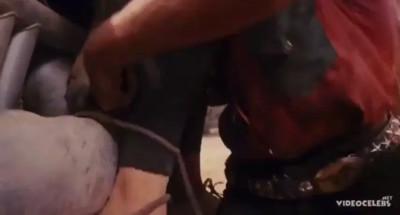 Girl tied up and gagged on car
