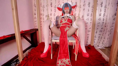 Red Dress Bondage Seduction: Playful & Bold