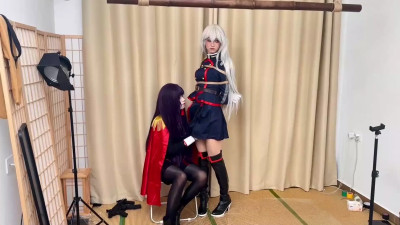 Red Cape & Stockings Bondage Seduction