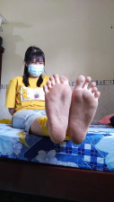 Friends whipp each other feet