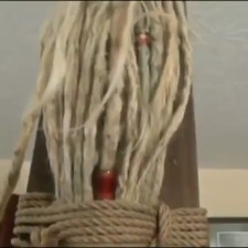 Blonde chair tied