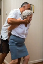 Granny kidnapped off the streets by large male.