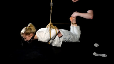 First time in bondage. Simple hogtie
