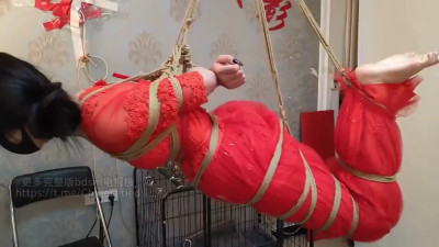 Red Dress Bondage: Silken Ropes & Crimson Desire