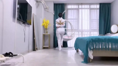 Bound Elegance: Soft White Bondage, Unyielding Spirit
