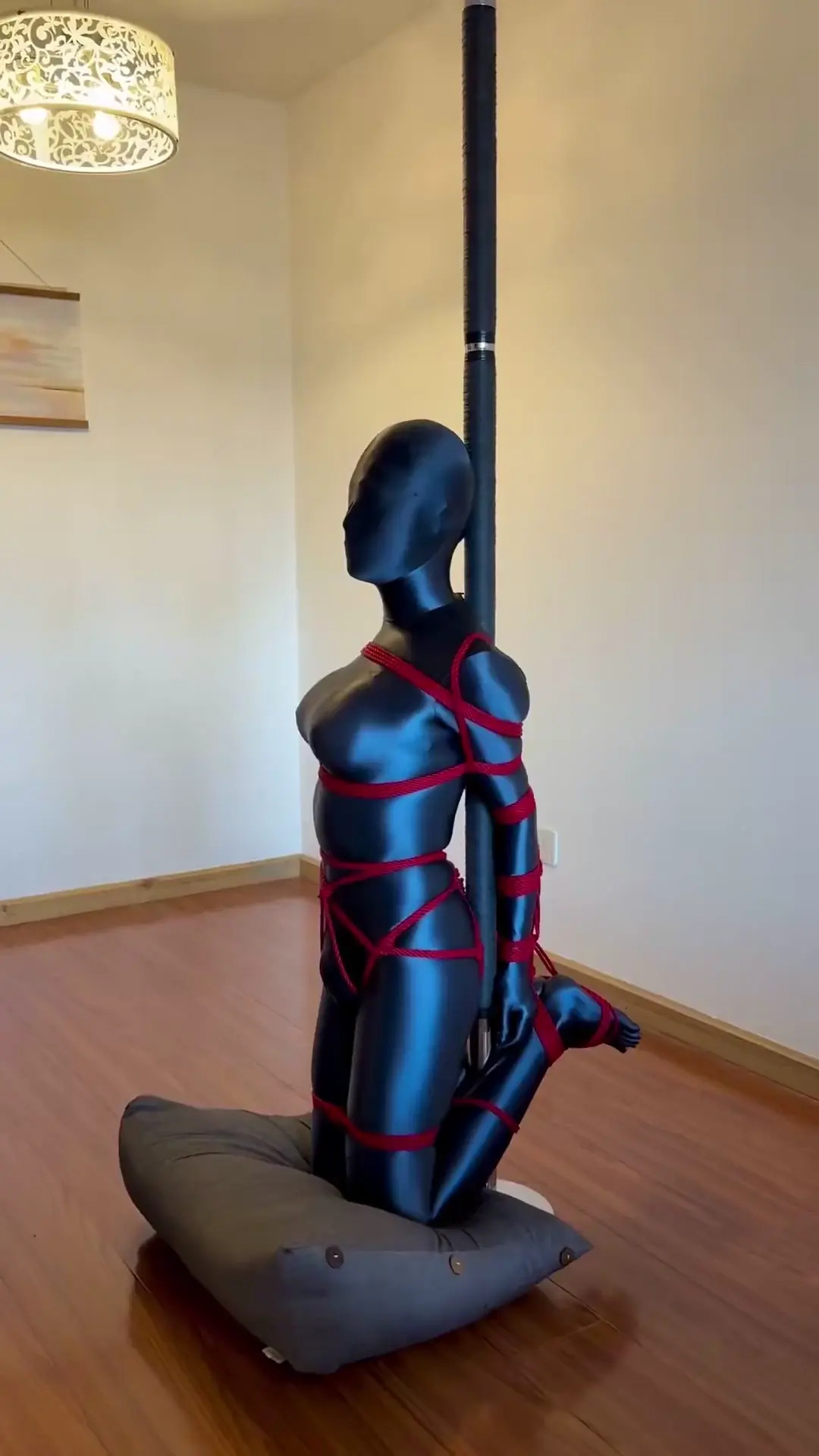 New Bondage Scene: Chinese Spandex Catsuit Pole Rope Bondage - Stream & Download HD | BondageVid.com