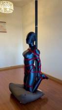 Chinese Spandex Catsuit Pole Rope Bondage
