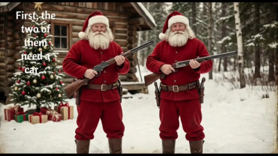 Santa clause robbers set off to rob houses